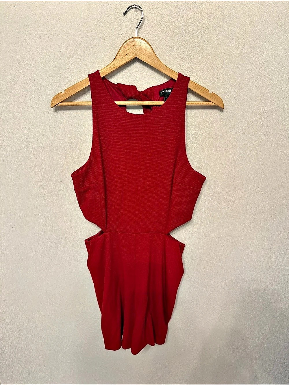Express Red Tie-Back Romper Size 8 Like New